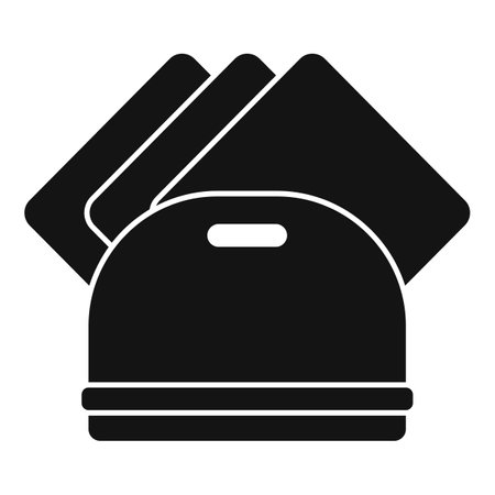 Simple silhouette style icon of a credit card machine processing three cardsのイラスト素材