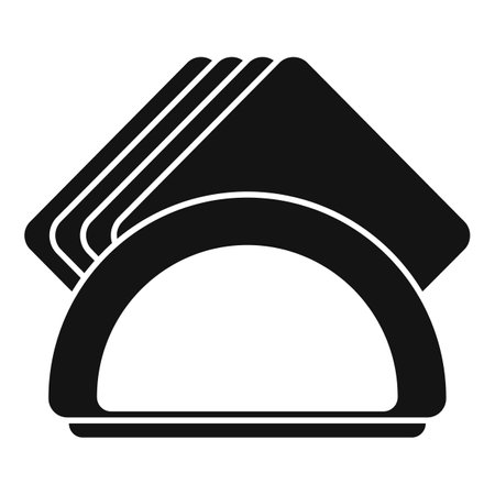 Black silhouette of a napkin holder with paper napkins for restaurant interior designのイラスト素材