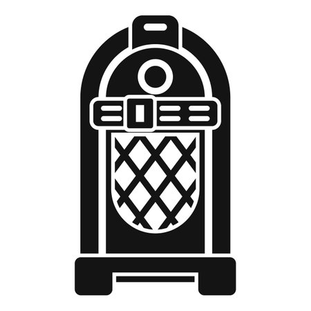 Vintage jukebox playing music in black and whiteのイラスト素材