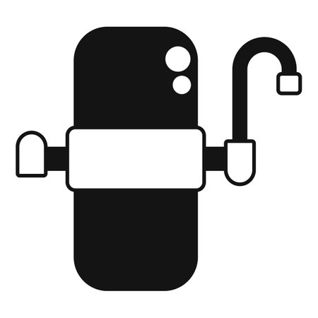 Simple and elegant water purifier dispensing clean water, perfect for a modern kitchenのイラスト素材