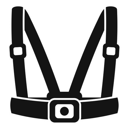 This simple vector icon represents a baby harness, commonly used to secure infants in high chairs or strollersのイラスト素材