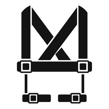 This simple black and white icon represents a baby harness, ideal for projects related to childcare, safety, and protectionのイラスト素材