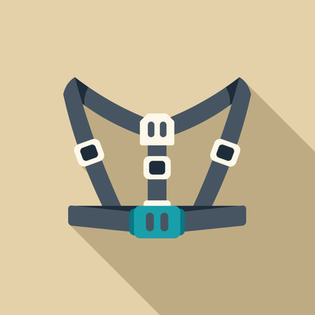 Baby harness icon in flat style showing secure straps for carrying a childのイラスト素材