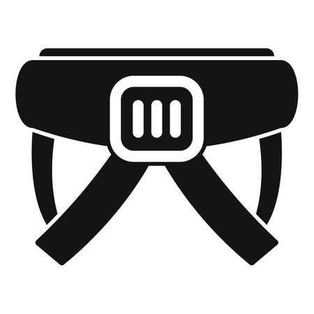 This black and white vector icon of a climbing harness is perfect for projects related to mountaineering, climbing, and outdoor adventureのイラスト素材