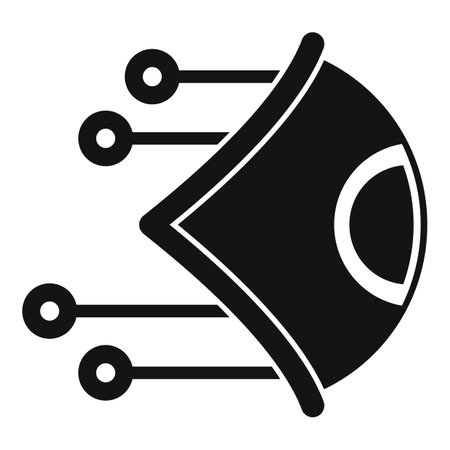 Simple icon representing a cyber eye scanning system monitoring network dataのイラスト素材