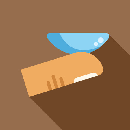 Hand holding a contact lens, concept for ophthalmology or optometryのイラスト素材