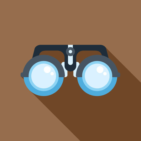 Trial frame with adjustable lenses, a tool used by ophthalmologists and optometrists during eye examsのイラスト素材