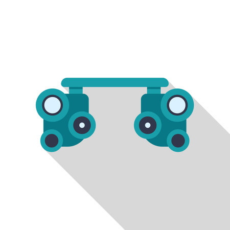 Trial frame with multiple corrective lenses used during an eye examinationのイラスト素材