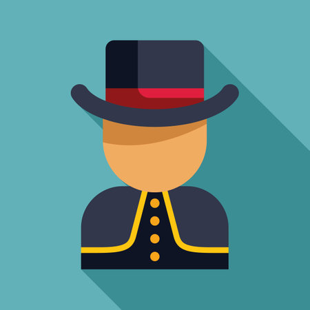 Illustration of a victorian gentleman wearing a top hat and a blue jacketのイラスト素材