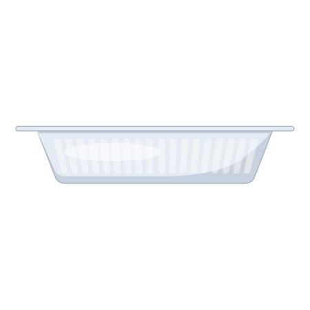 Empty plastic food container with a lid, perfect for showcasing your food productsのイラスト素材