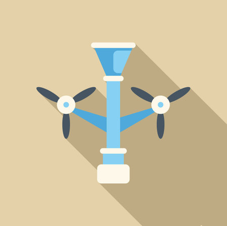 Double wind turbine generating clean energy, a sustainable solution for a greener futureのイラスト素材