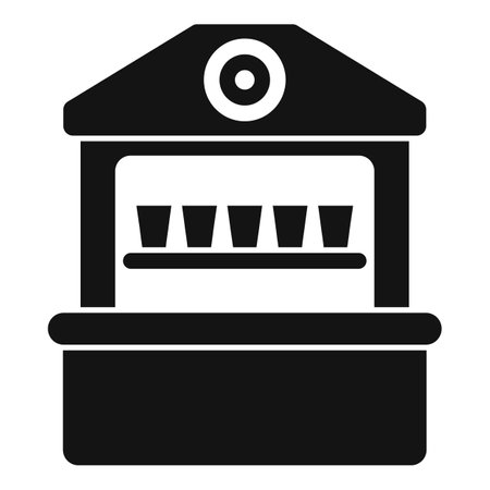 Black solid icon for a street food stall selling drinks, isolated on a white backgroundのイラスト素材