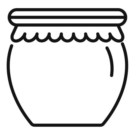 Outline icon of a closed empty jar for preserving homemade food, pickles or jamのイラスト素材