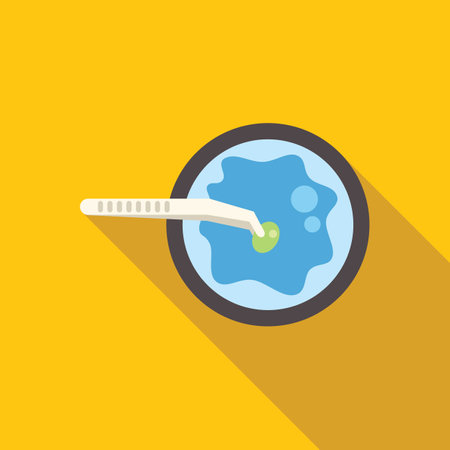 Laboratory tool taking sample from petri dish for analysis on yellow backgroundのイラスト素材