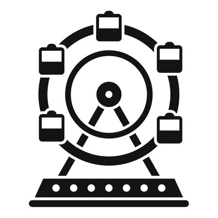 Simple vector icon of a ferris wheel rotating at an amusement parkのイラスト素材