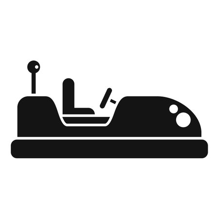 Simple black glyph representing a bumper car, a classic amusement park attraction for children and adultsのイラスト素材