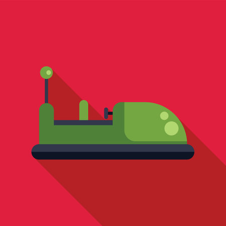 Green bumper car standing still, waiting for its next turn to rideのイラスト素材