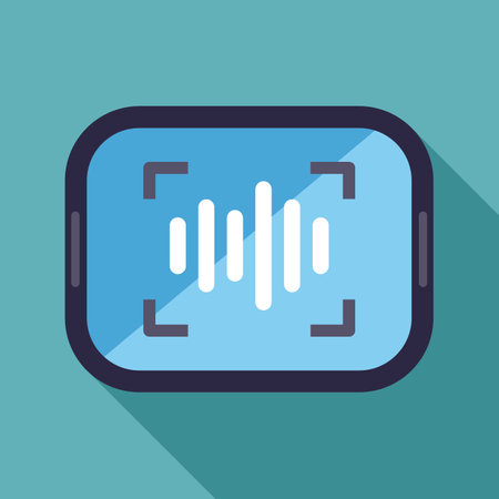 Smartphone is recording audio sound wave with app icon on screenのイラスト素材