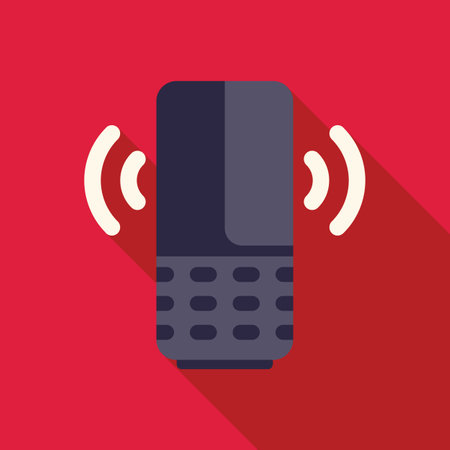 Icon of a smart speaker with sound waves, representing a voice assistant listening to a commandのイラスト素材