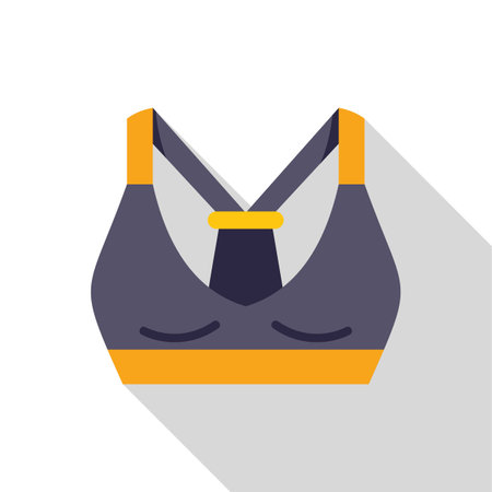 Sports bra icon in flat style with long shadow, isolated on white backgroundのイラスト素材