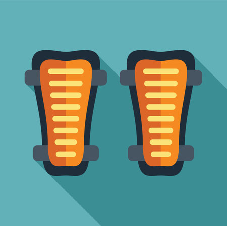 Orange soccer shin guards protecting athlete legs during the gameのイラスト素材