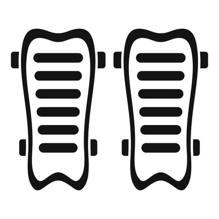 This vector illustration of a pair of football shin guards is simple and modern, perfect for any soccer related design projectのイラスト素材