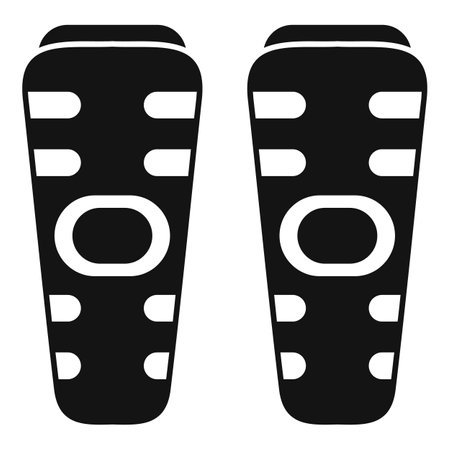 Simple vector icon of football shin pads, essential protective gear for players on the fieldのイラスト素材