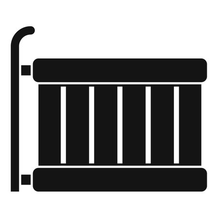 Simple icon of an electric heater mounted on a wall, providing warmth and comfortのイラスト素材
