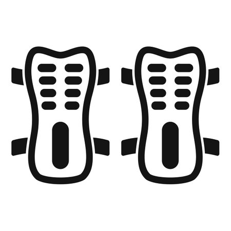 Simple vector icon of a pair of knee pads, isolated on a white backgroundのイラスト素材