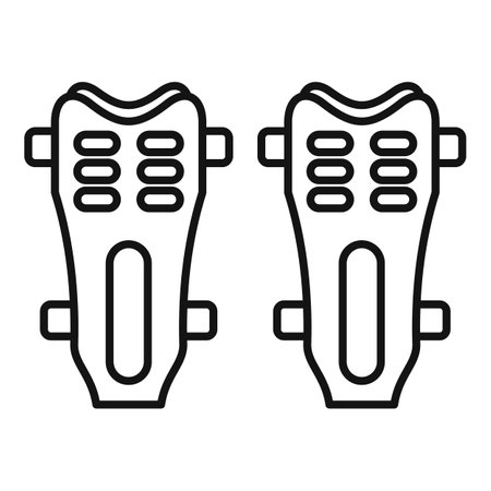 Simple design of football shin guards, essential protective gear for players on the fieldのイラスト素材