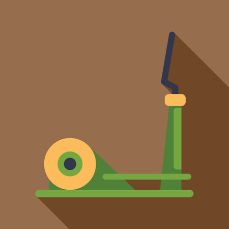 Elliptical trainer fitness machine icon in flat style with long shadow, isolated vector illustrationのイラスト素材