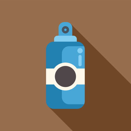 Blue spray bottle with blank label, ideal for representing cleaning products or similarのイラスト素材