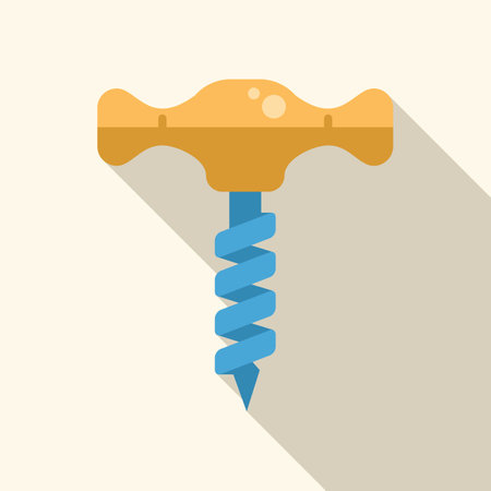 Classic corkscrew with a wooden handle is being used to open a bottle of wineのイラスト素材
