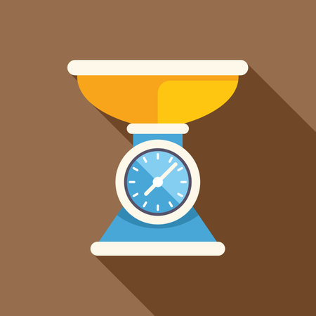 Kitchen scale icon with a long shadow perfect for a baking or cooking projectのイラスト素材