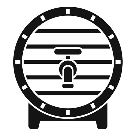 This is an old wooden barrel with a tap for making alcohol, storing wine, and rumのイラスト素材