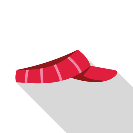 Red sun visor with stripes, protecting your eyes from the sunのイラスト素材
