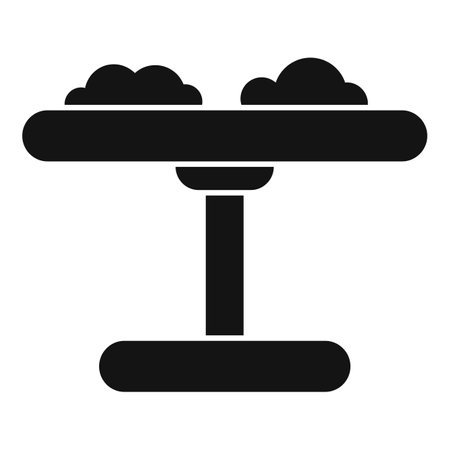 Simple icon representing a balance scale comparing two abstract objectsのイラスト素材