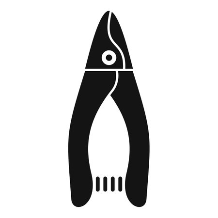 Black metal pet nail clippers isolated on a white background, essential tool for grooming your pet at homeのイラスト素材