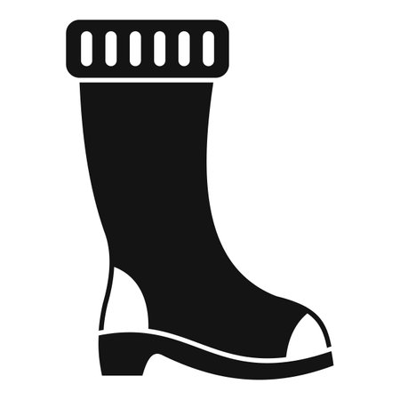 Black rubber boots protecting feet from cold and wet weatherのイラスト素材