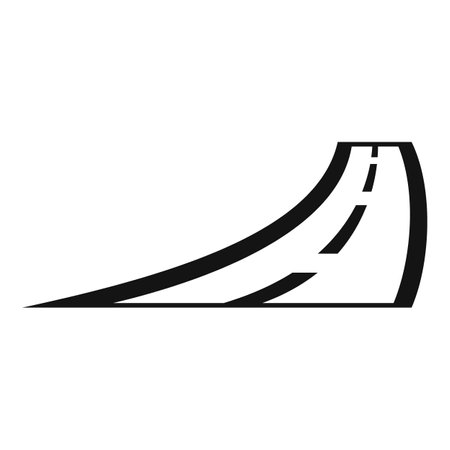 Simple black icon of a winding road disappearing into the distanceのイラスト素材