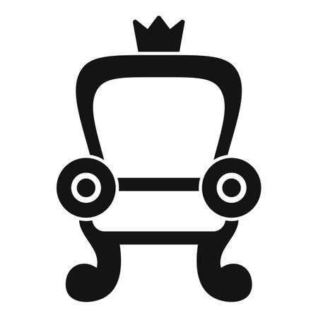 Black silhouette of a king throne with crown, isolated on a white backgroundのイラスト素材