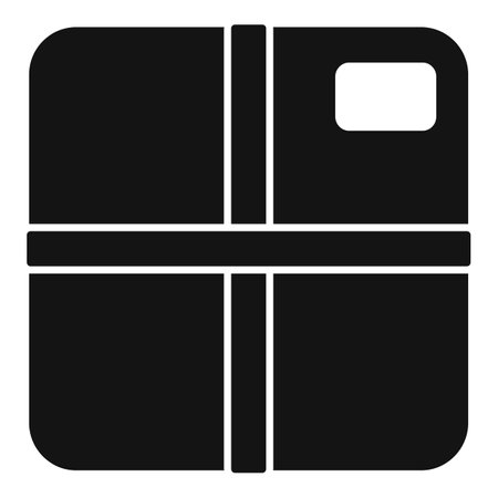 Black silhouette of a sealed parcel, emphasizing the concept of safe and secure packagingのイラスト素材