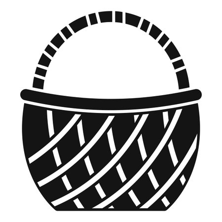 This vector icon of a woven container is perfect for projects related to food, markets, or outdoor activitiesのイラスト素材