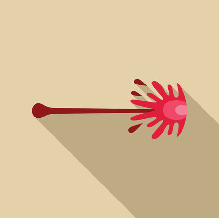 Blood artery vein bleeding with long shadow illustration in flat style, suitable for medical graphic assetsのイラスト素材