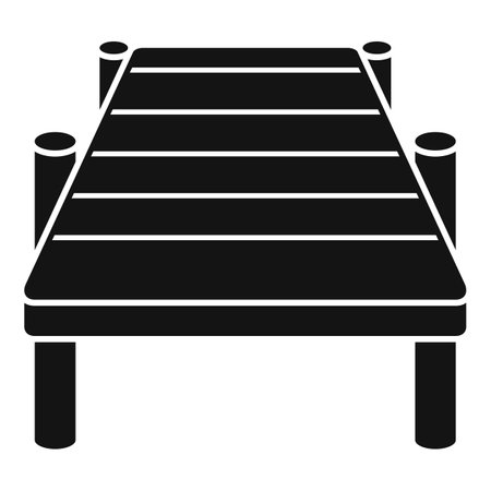 Wooden pier icon in black simple style isolated on white backgroundのイラスト素材