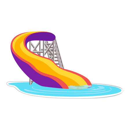 Vibrant water slide is making a splash, promising a thrilling ride into the cool blue water below