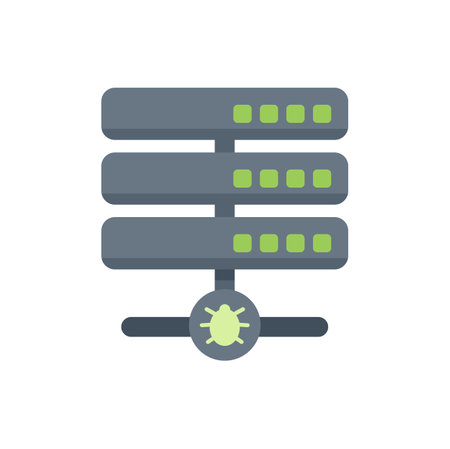 Virus is infecting a server and compromising data securityのイラスト素材