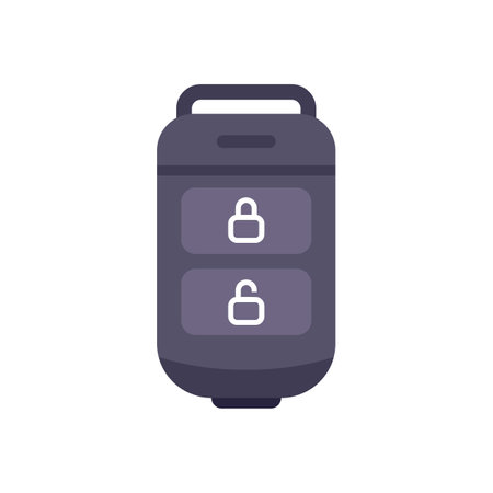 Car key with remote central locking showing lock and unlock buttonsのイラスト素材