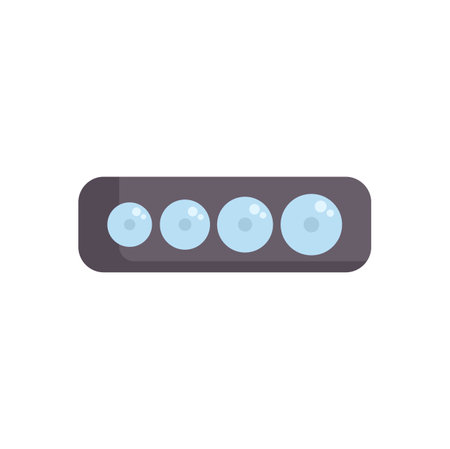 Minimalist loading bar with four out of five bubbles filling up, representing progress and completionのイラスト素材