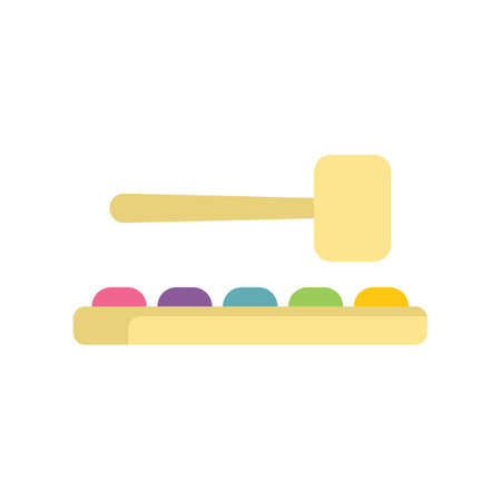 Toy xylophone with colorful keys is waiting for a child to make musicのイラスト素材